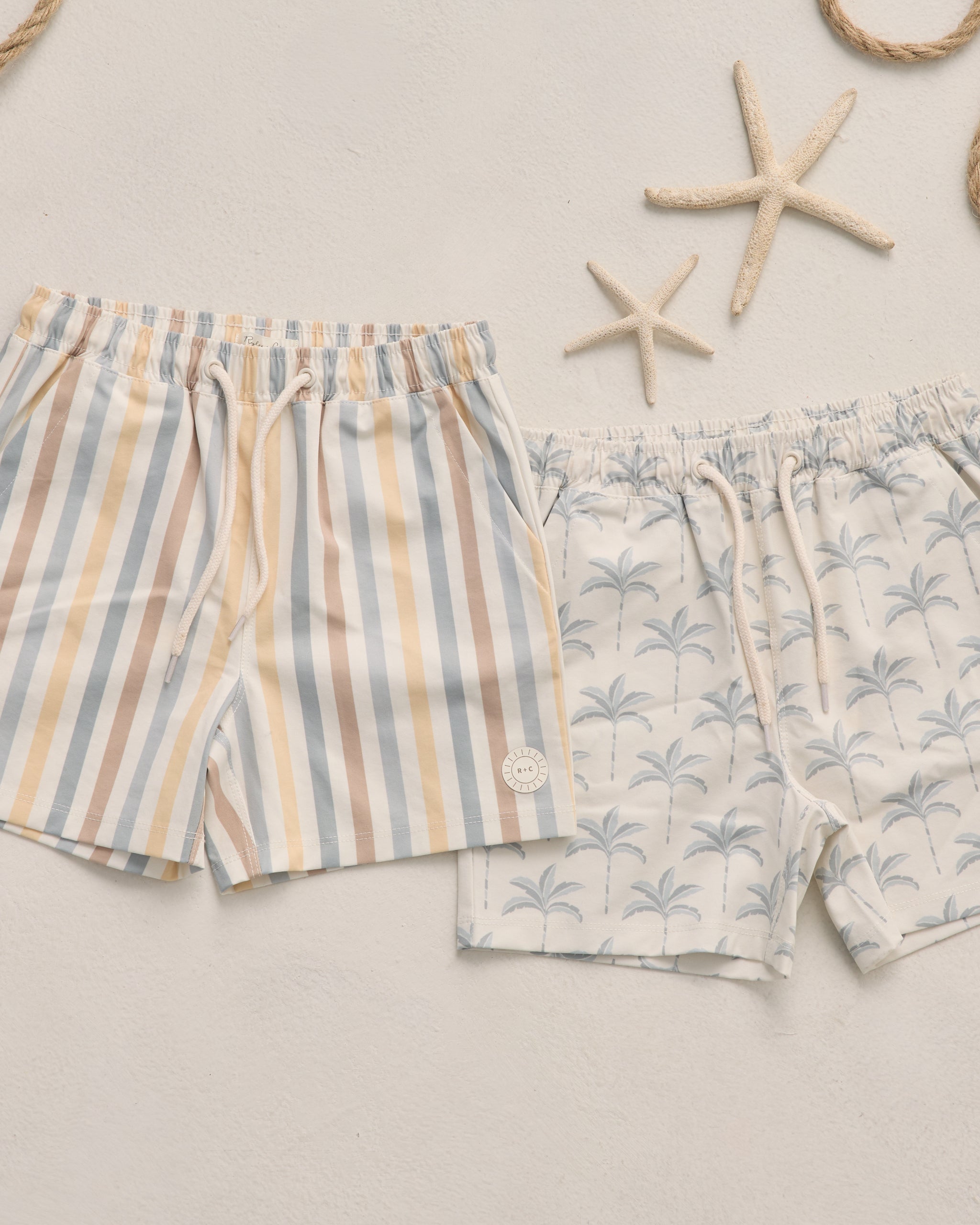 Rylee + Cru Boardshort || Valencia Stripe 18-24M