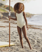 Rylee + Cru Moxie One-Piece || Citron Stripe 12-18M