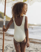 Rylee + Cru Moxie One-Piece || Citron Stripe 3-6M
