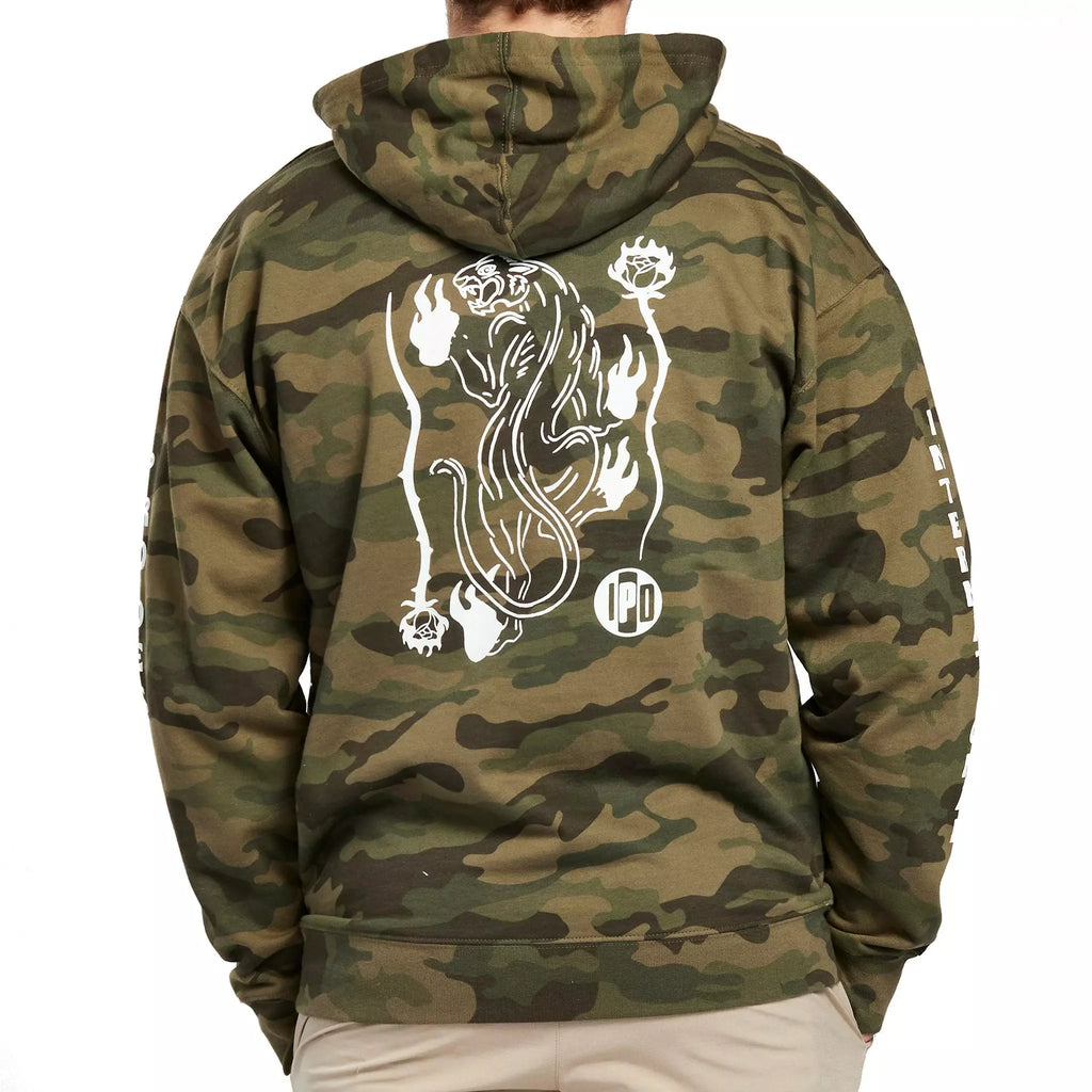 ROSE PANTHER CAMO PULLOVER HOODIE.