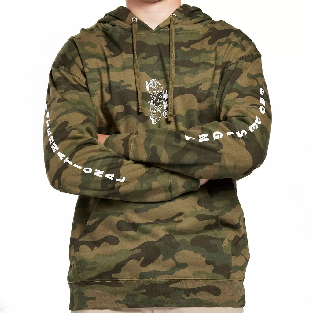 Rose Panther Camo Pullover Hoodie.