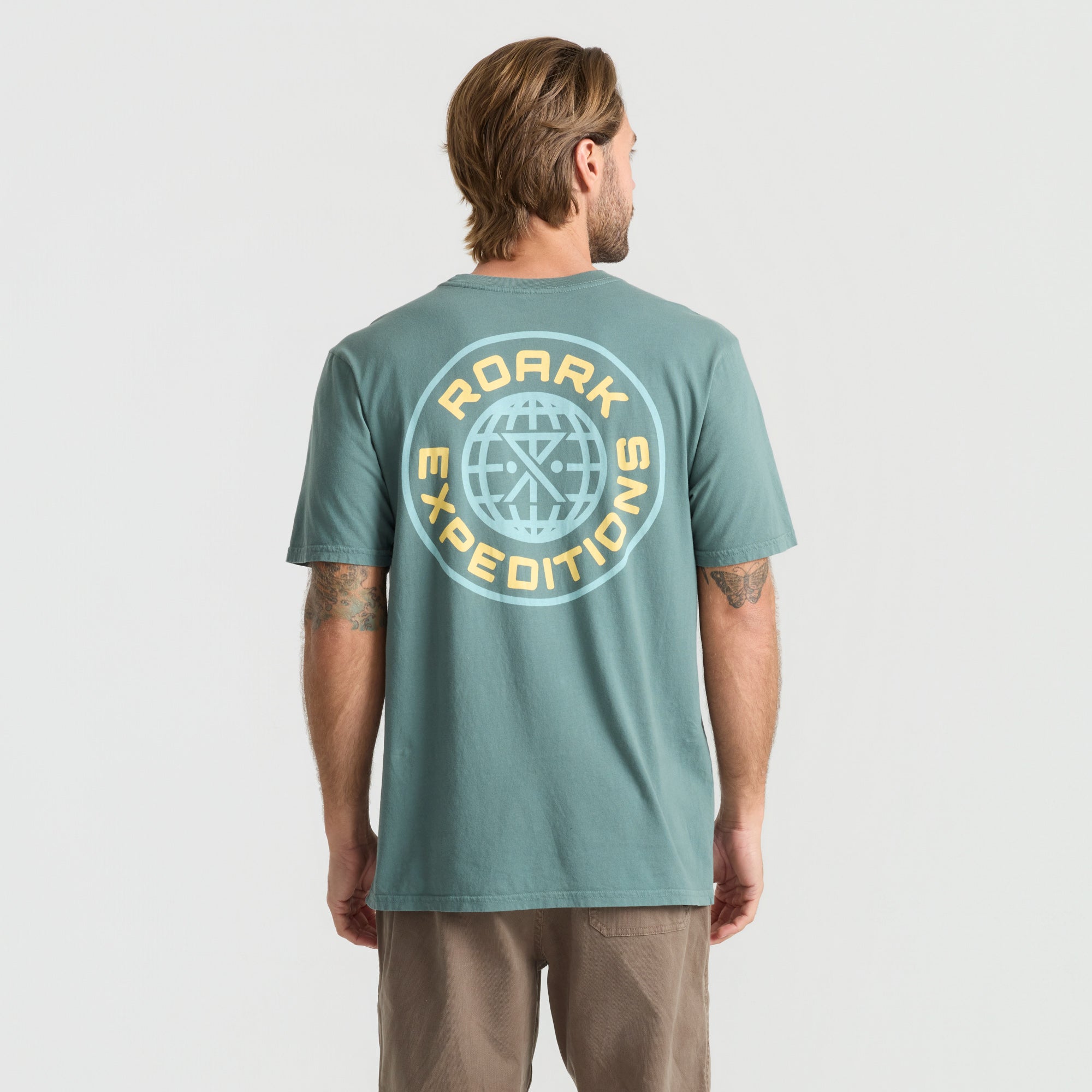 ROARK GOIN GLOBAL SS TEE SGN-SLATE GREEN S