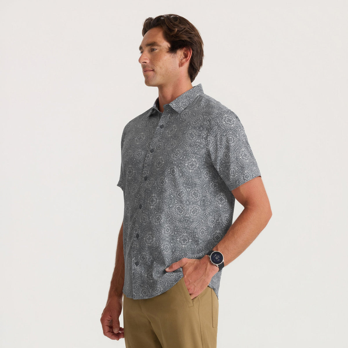 ROARK Bless Up Breathable Stretch Shirt Slate M