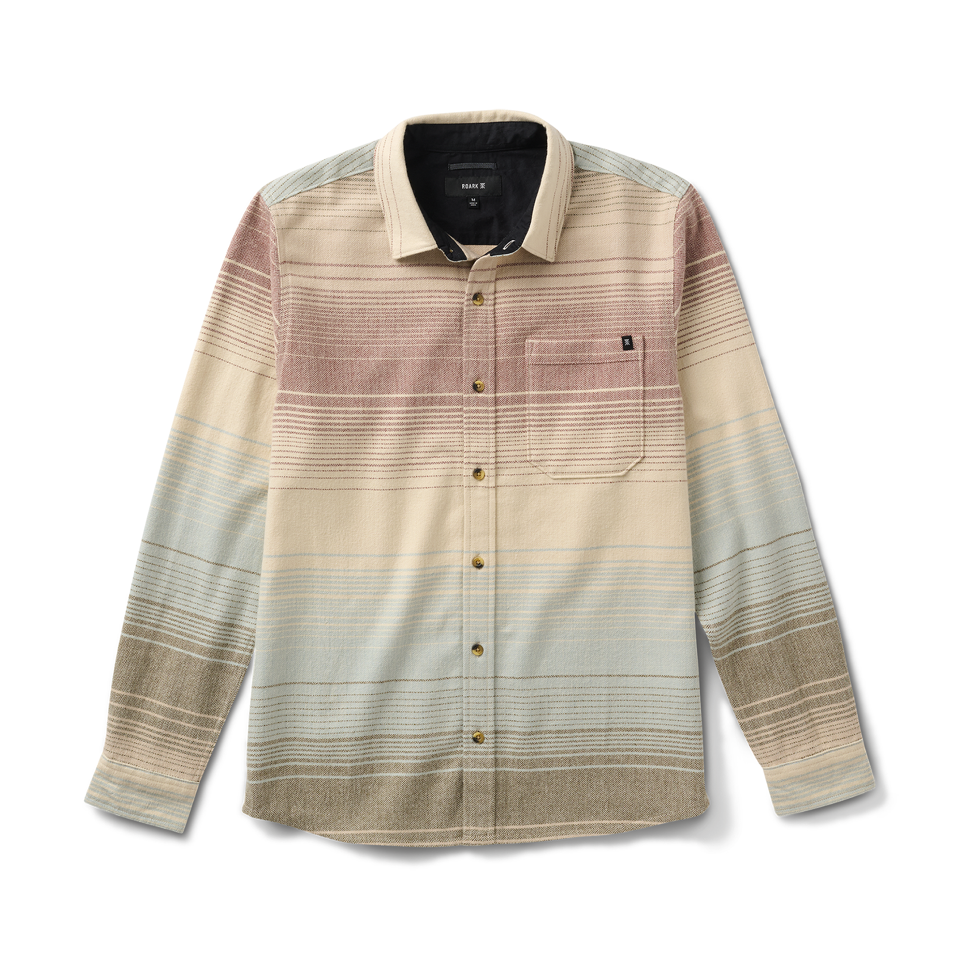 ROARK CROSSROADS FLANNEL FOS-FOSSIL STRIPE S
