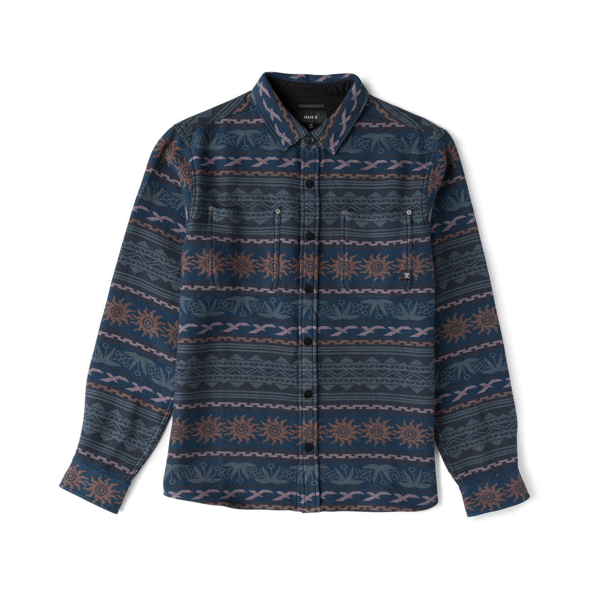 Roark Journey Jacquard Flannel Shirt Navy XL