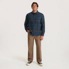Roark Journey Jacquard Flannel Shirt Navy L