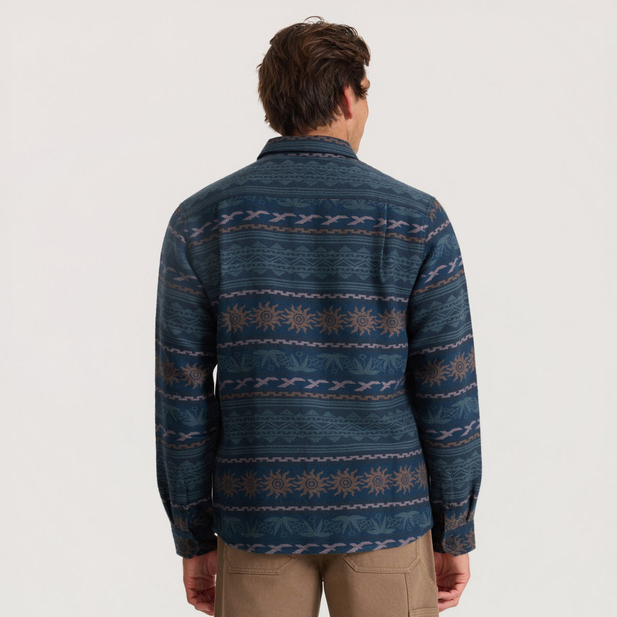 Roark Journey Jacquard Flannel Shirt Navy XL