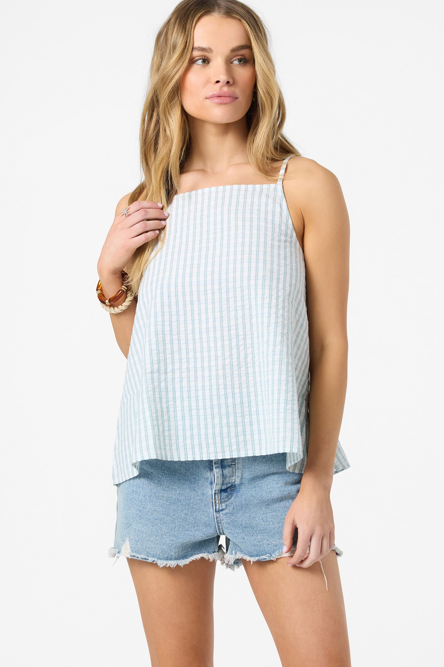 O'NEILL MARTINA PLAID TANK WWH-Winter White M