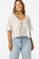 O'NEILL LONI EYELET TOP WHT S