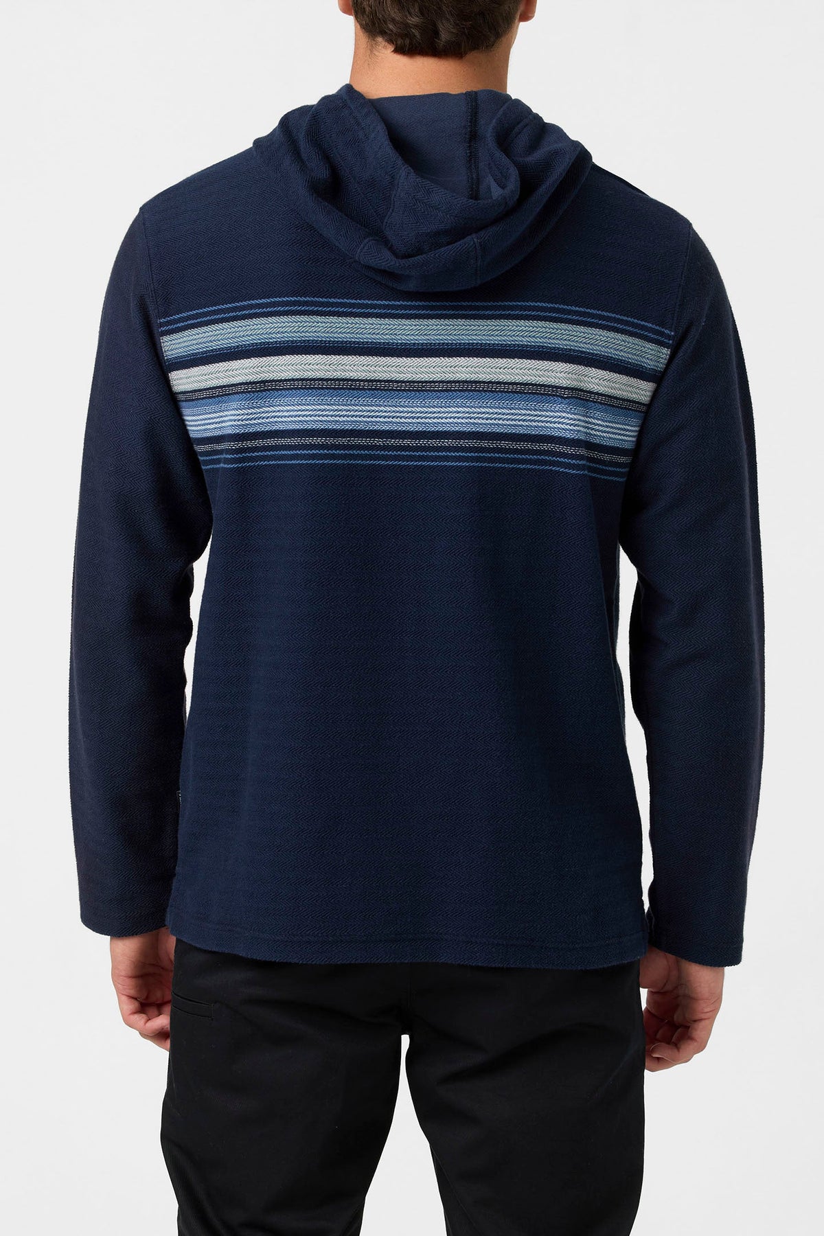 O'Neill Bavaro Block Striped Poncho Fleece NVY S