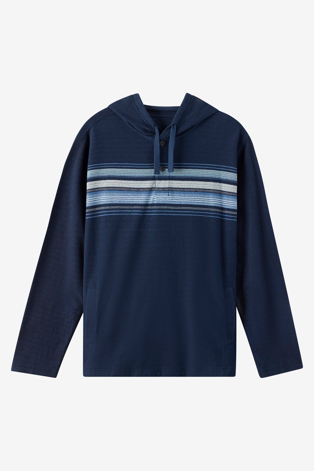 O'Neill Bavaro Block Striped Poncho Fleece NVY M