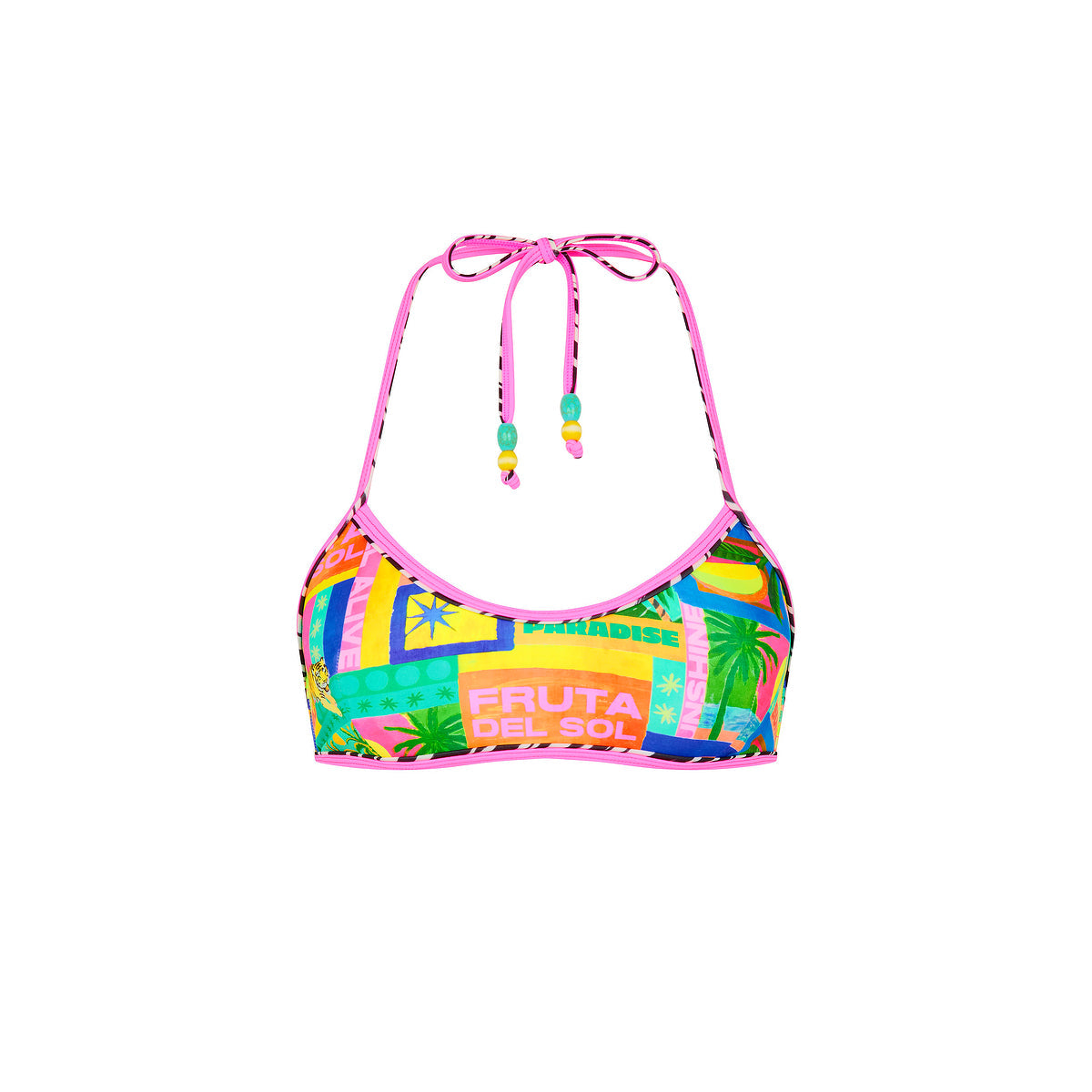 Kulani Kini Double Bind Crop Halter Top SunHoney S