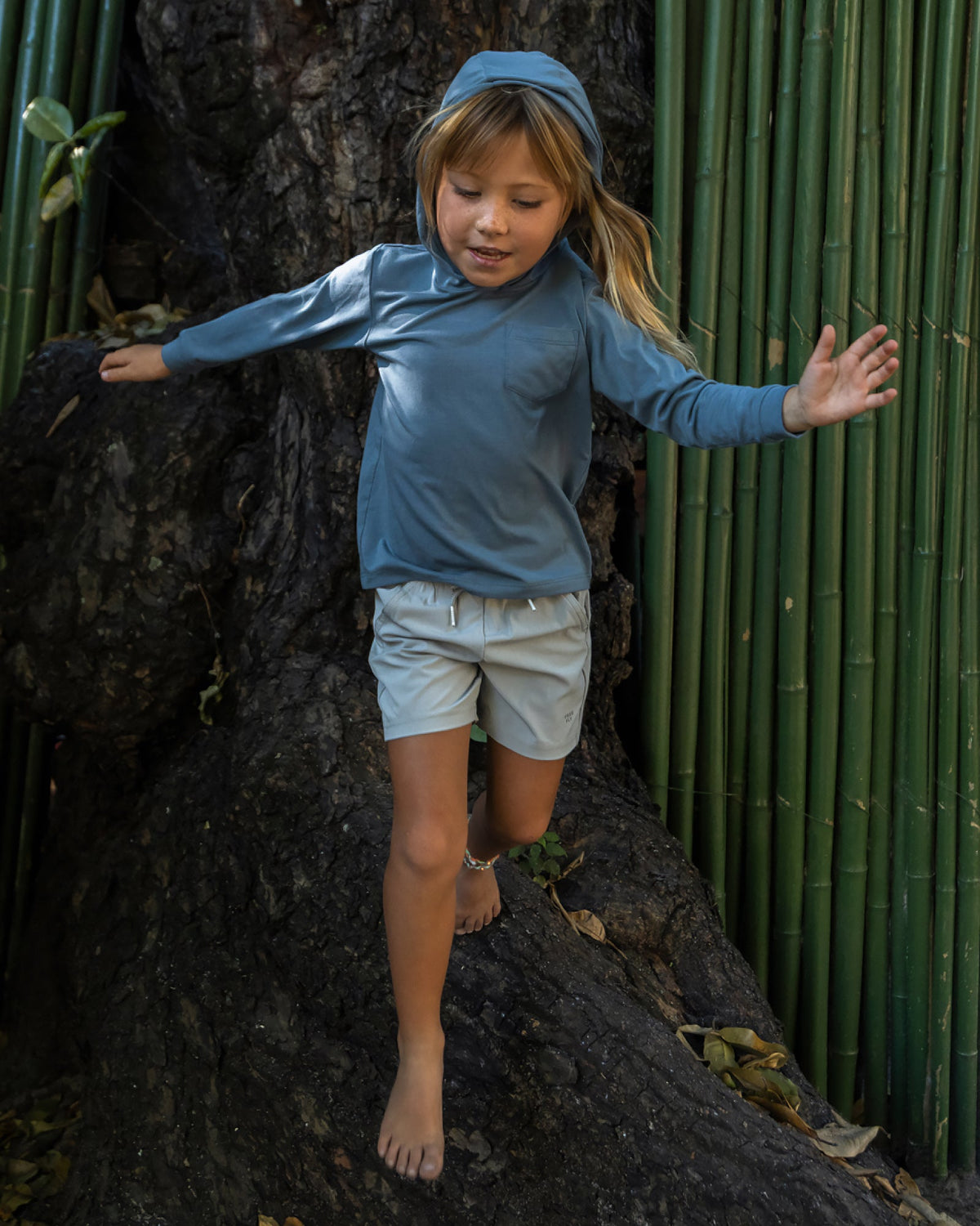Free Fly Toddler Bamboo Shade Hoodie Pacific Blue 5T