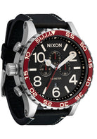 Nixon The 51-30 Chrono Leather Watch 5199-Silver-Black-Cranberry