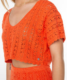 ROXY SEA SWIRL CRCHET TEE NTG XS