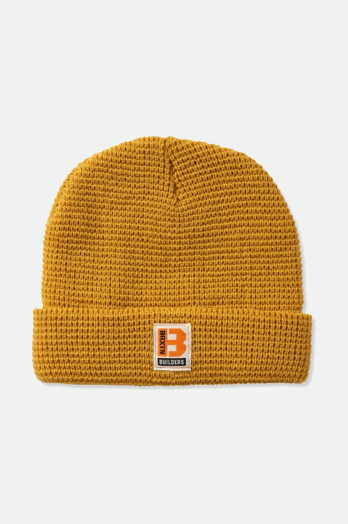Builders Waffle Knit Beanie - Bright Gold.