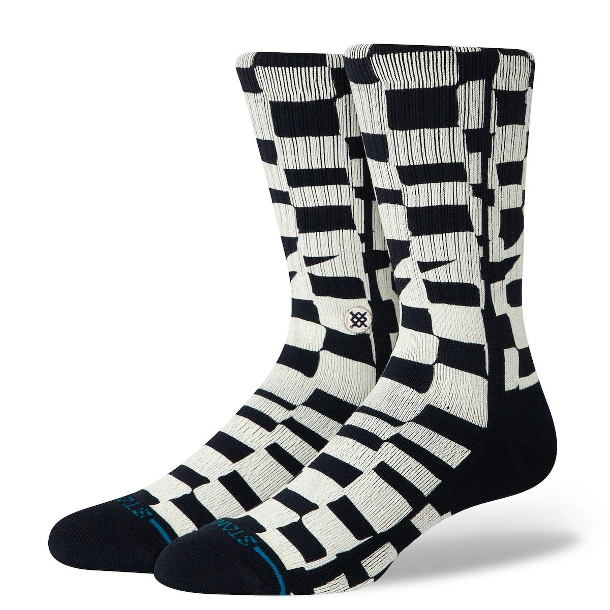 STANCE WAVE CHECK CREW BLK-BLACK M