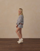 Rylee and Cru Sweat Short Midnight Stripe 4-5Y