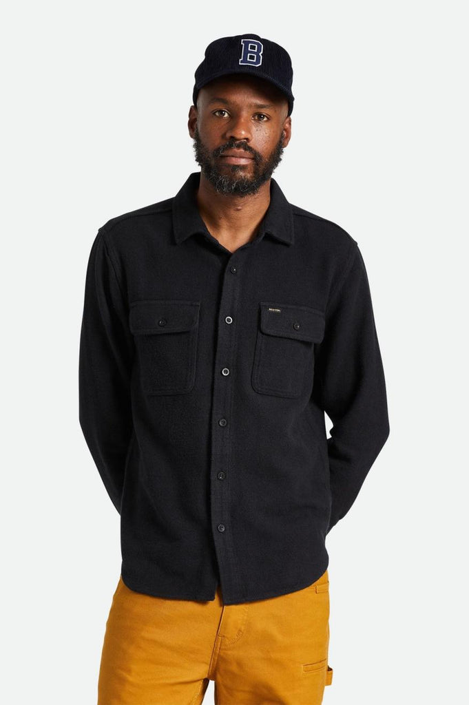 Bowery Textured Loop Twill Overshirt - Black.