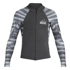 Xcel Water Inspired Axis 2/1mm L/S Front Zip Boys Wetsuit Jacket Gunmetal-Tiger Shark 12