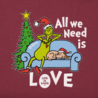 Life Is Good LS Crusher tee Grinch and Max W CraRed L