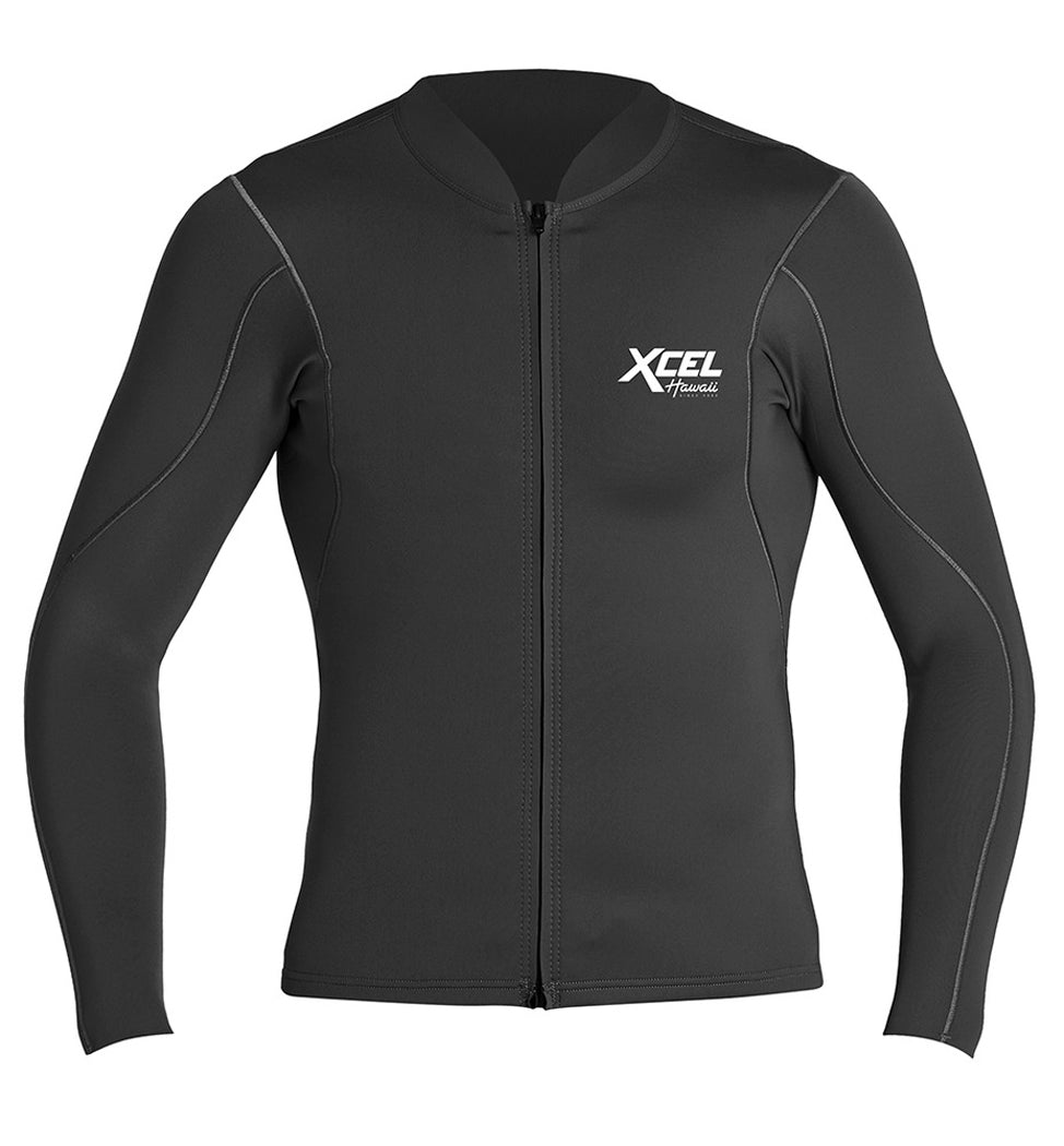 Xcel Axis 1.0/0.5mm LS Front Zip Wetsuit Jacket BLK-Black XL