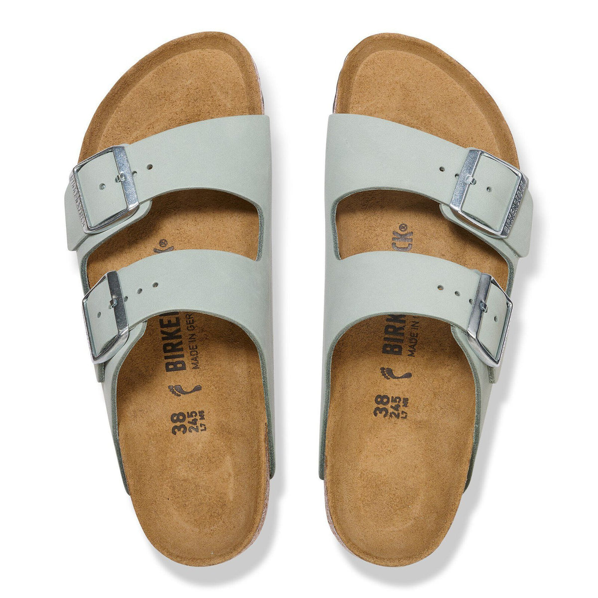 Birkenstock Arizona Womens Sandal Nubuck-Pure Sage 5