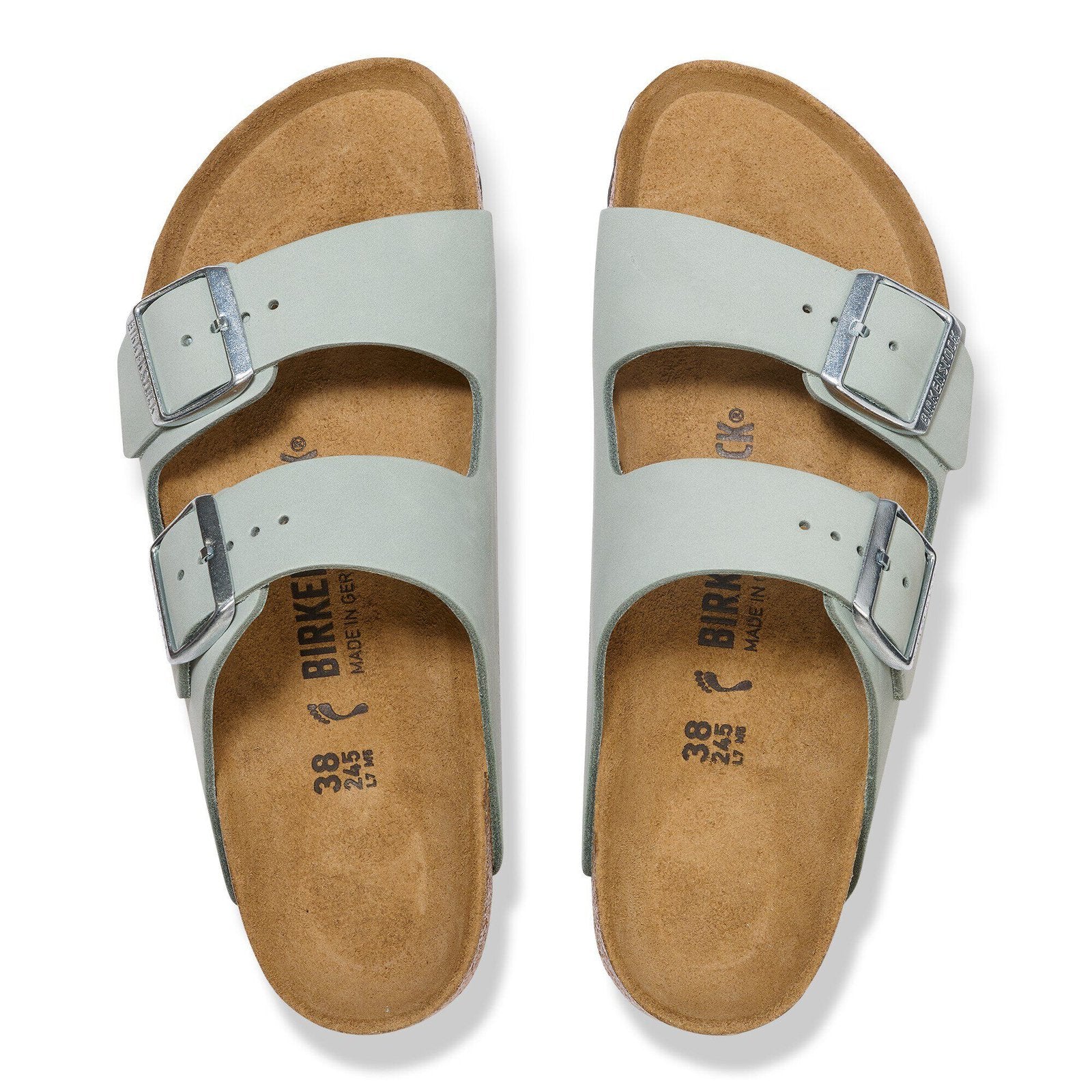 Birkenstock Arizona Womens Sandal Nubuck-Pure Sage 10