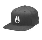 Nixon Deep Down Flex Fit Athletic Fit Hat Black Heather-White S/M