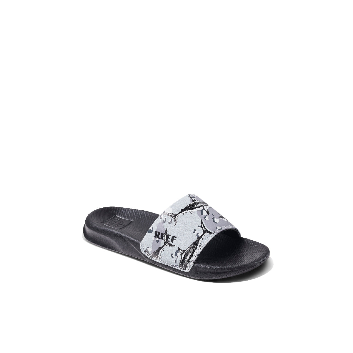 Reef One Slide Boys Sandal Grey Camo Shark 4 Y