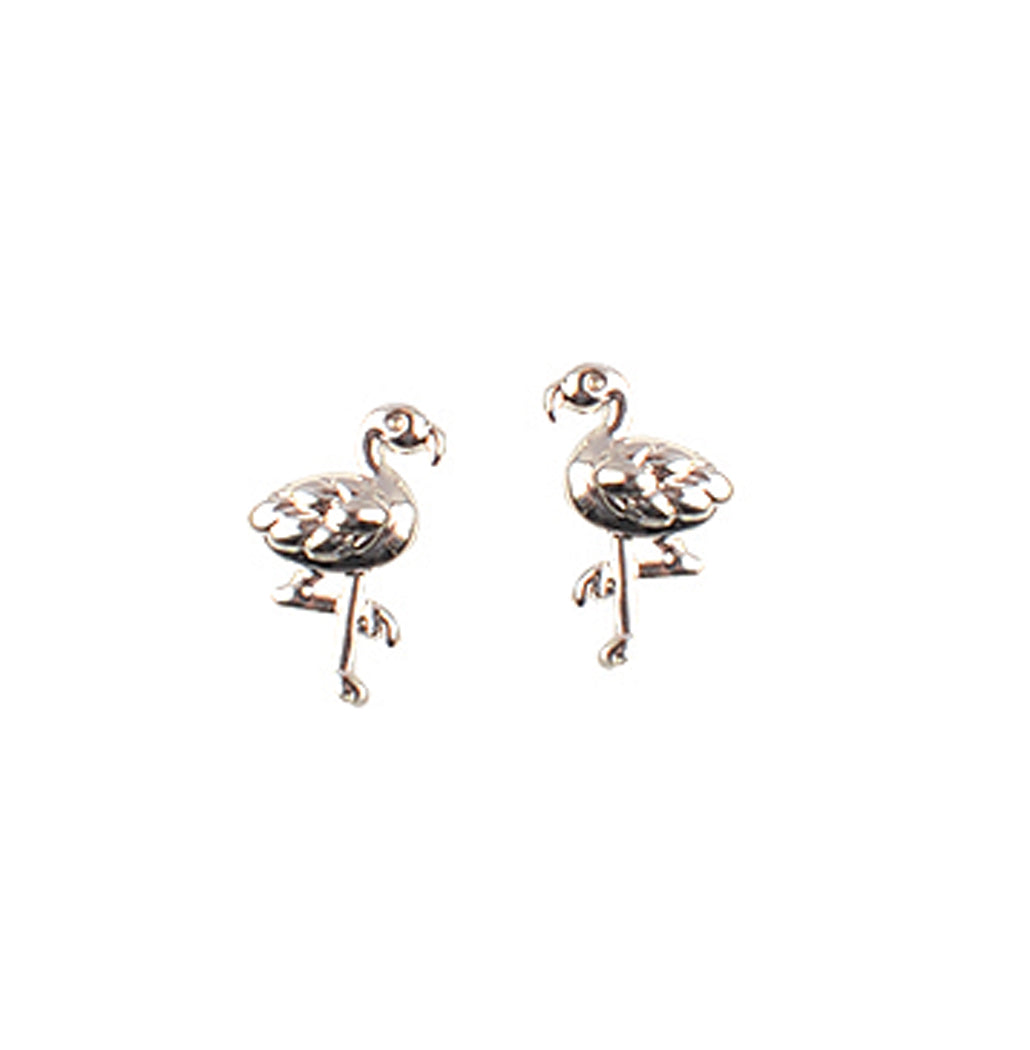 World End Mini Silver Flamingo Earrings
