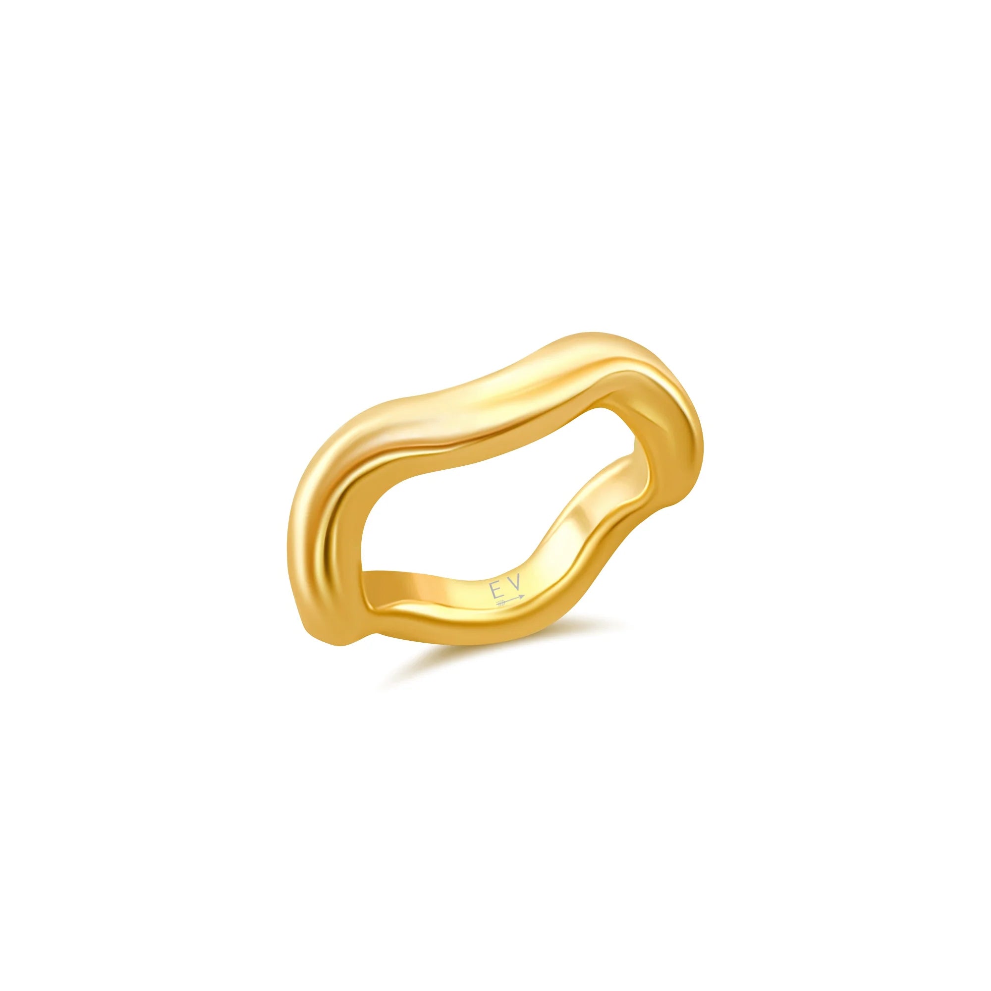 Ellie Vail Louisa Curved Ring Gold 7
