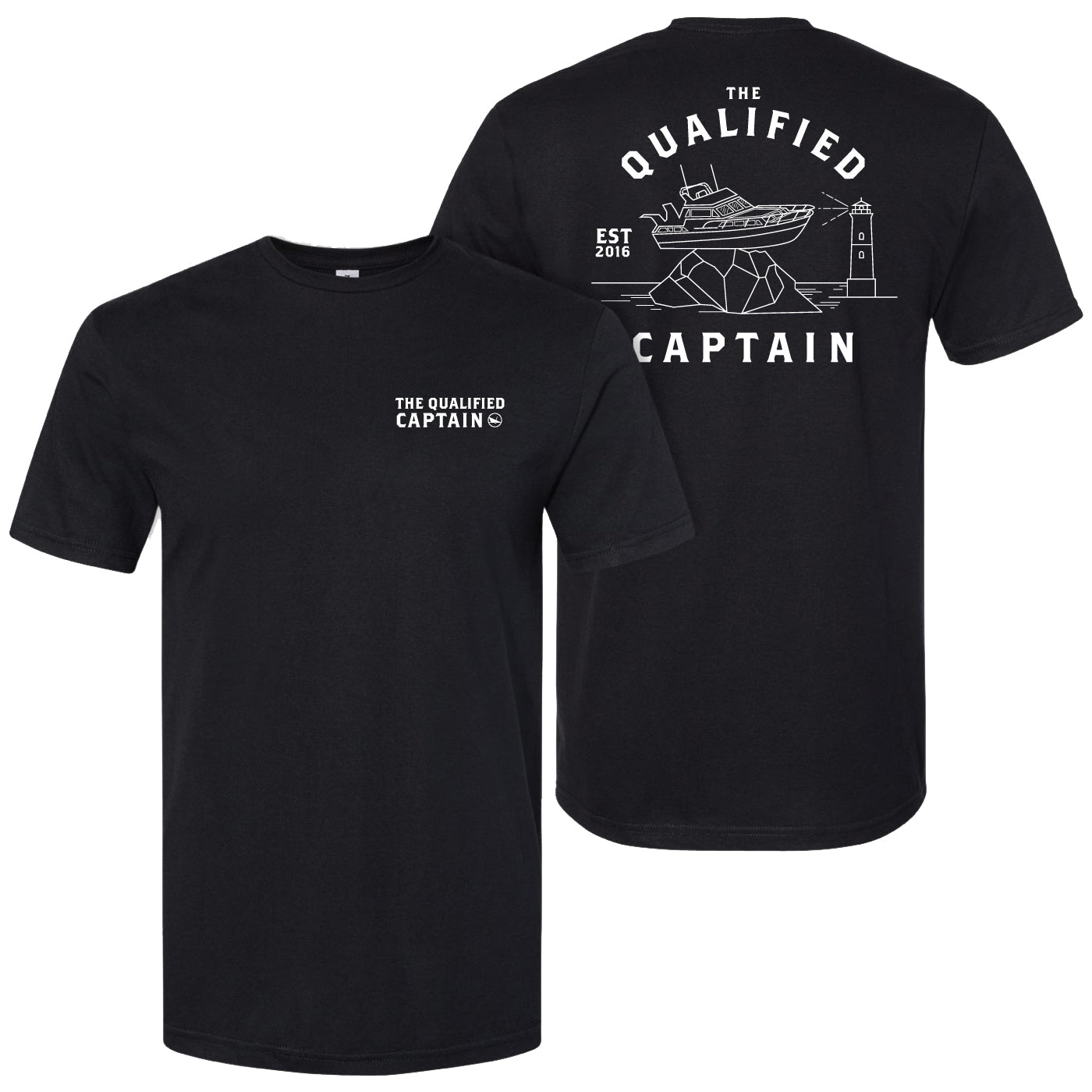 The Qualified Captain Lighthouse SS Tee Black XXL