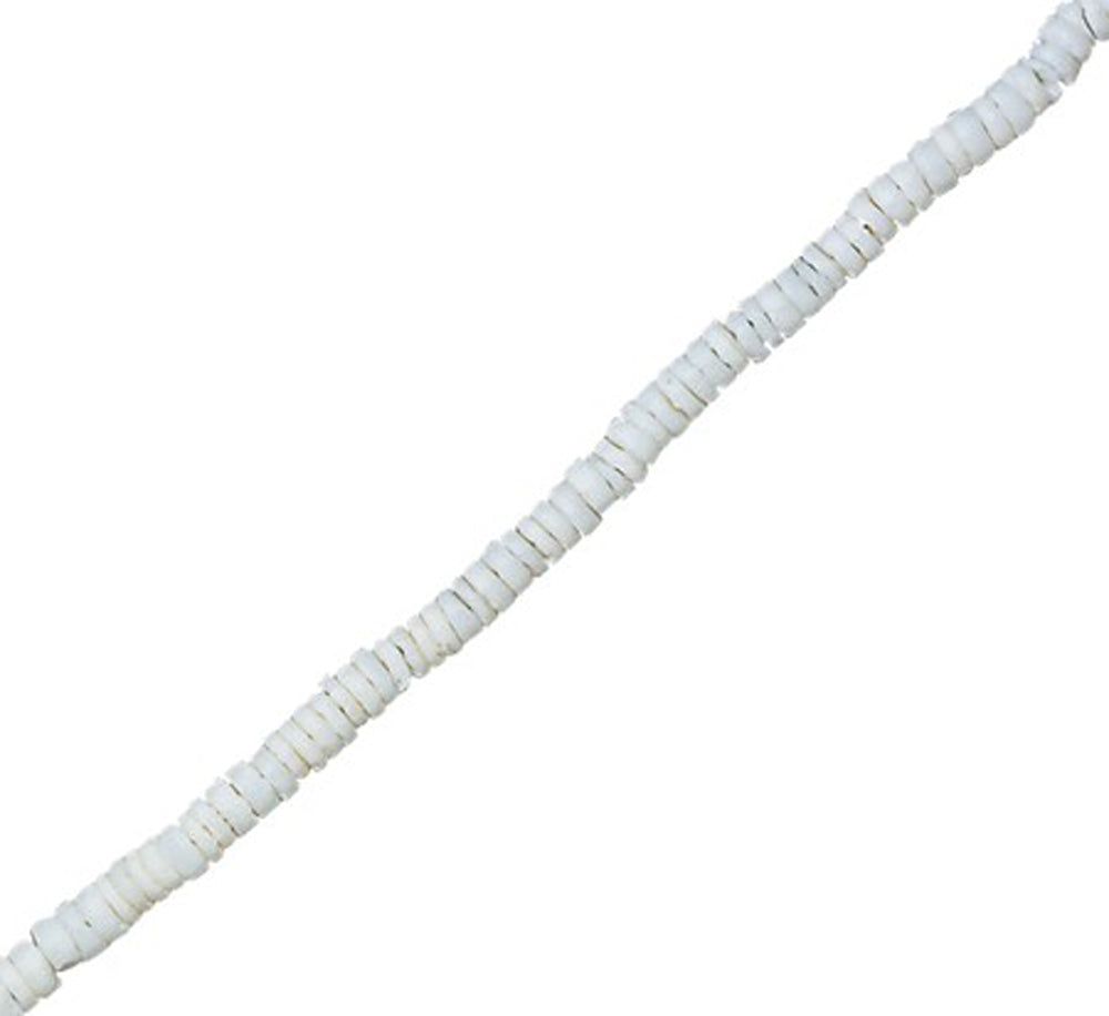 WAVE & PALMS SMOOTH WHITE FIMO DISC ANKLET