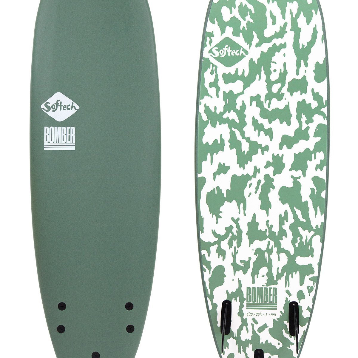 Softech Bomber Soft Surfboard Smoke Green-White 5ft10in