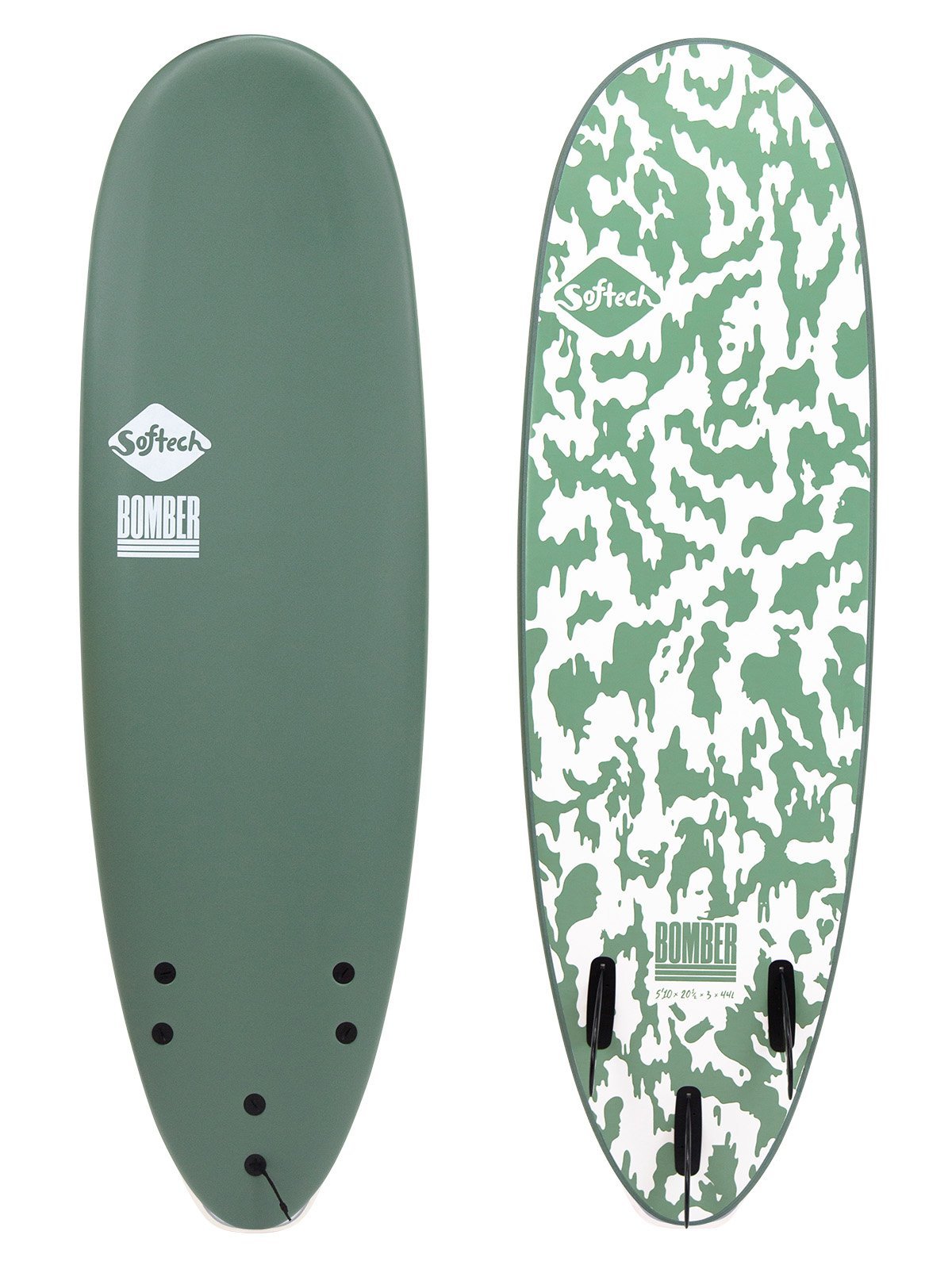 Softech Bomber Soft Surfboard Smoke Green-White 5ft10in