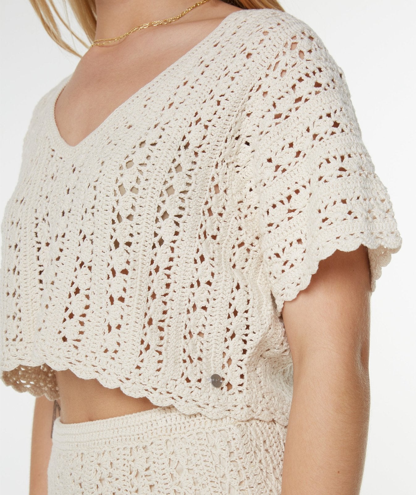 ROXY SEA SWIRL CRCHET TEE TEC0 XS