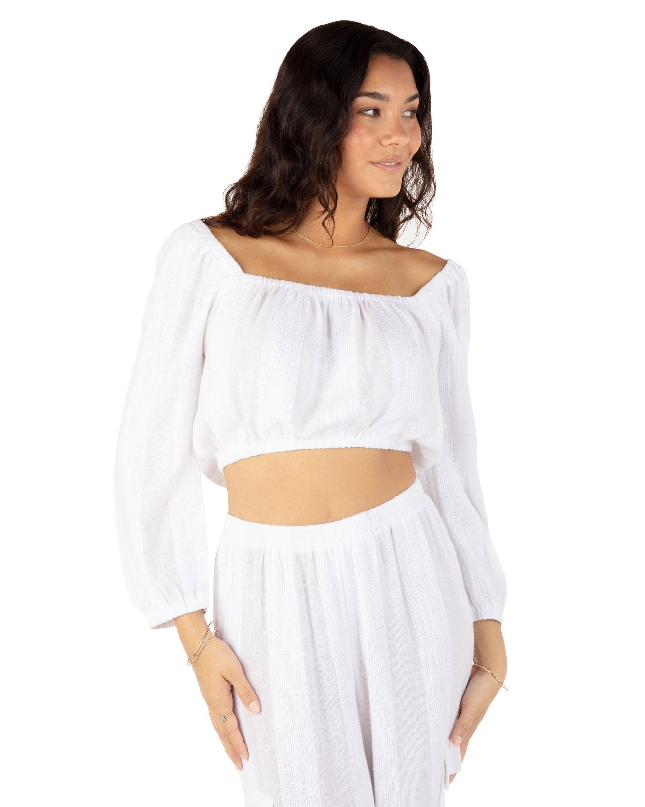 Hurley Stripe Gauze LS Top White XL