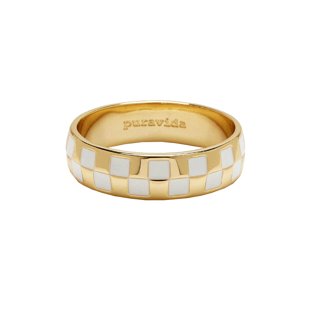 Puravida Checkerboard Ring  GOLD 7
