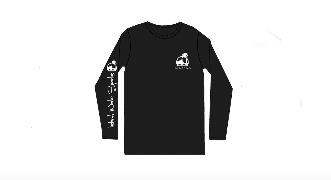 Island Water Sports Script L/S Tee Black-White XS