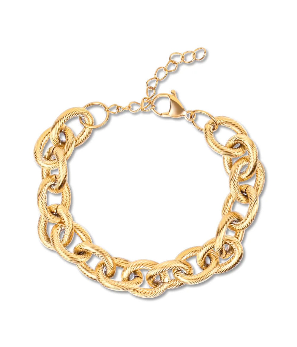 Ellie Vail Stevie Chunky Chain Link Bracelet Gold OS