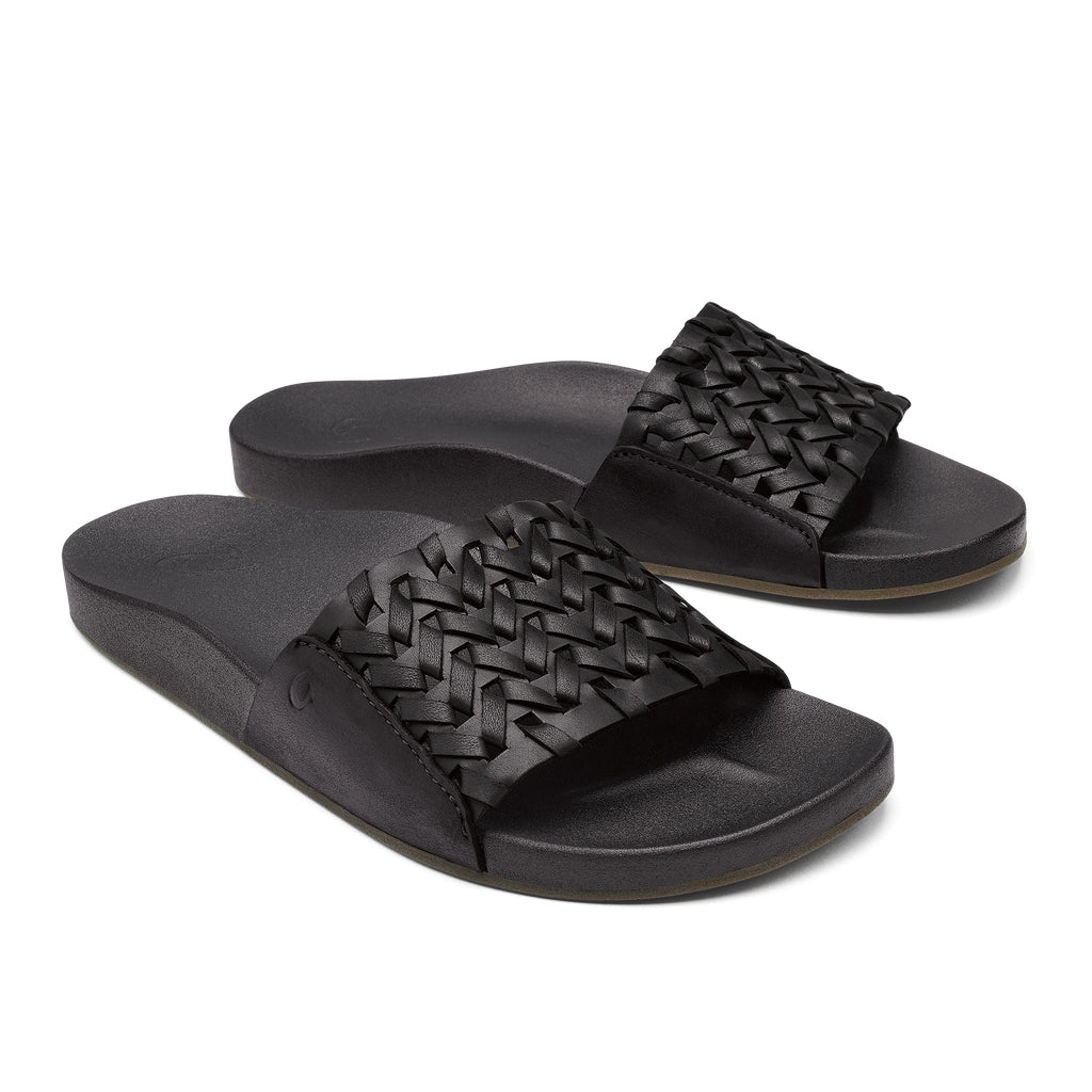 Olukai Kamola Womens Sandal 4040-Black-Black 10