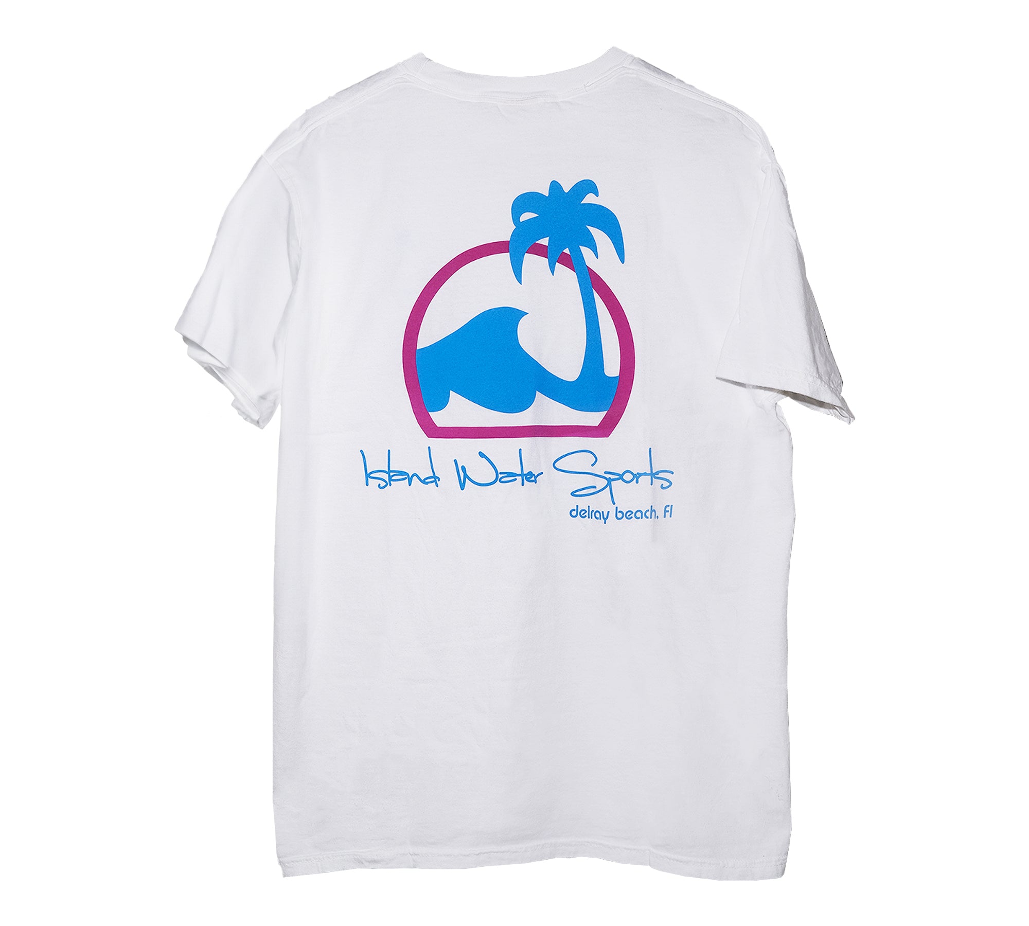 Island Water Sports Script Logo Delray S/S Tee Blue-Pink-White M