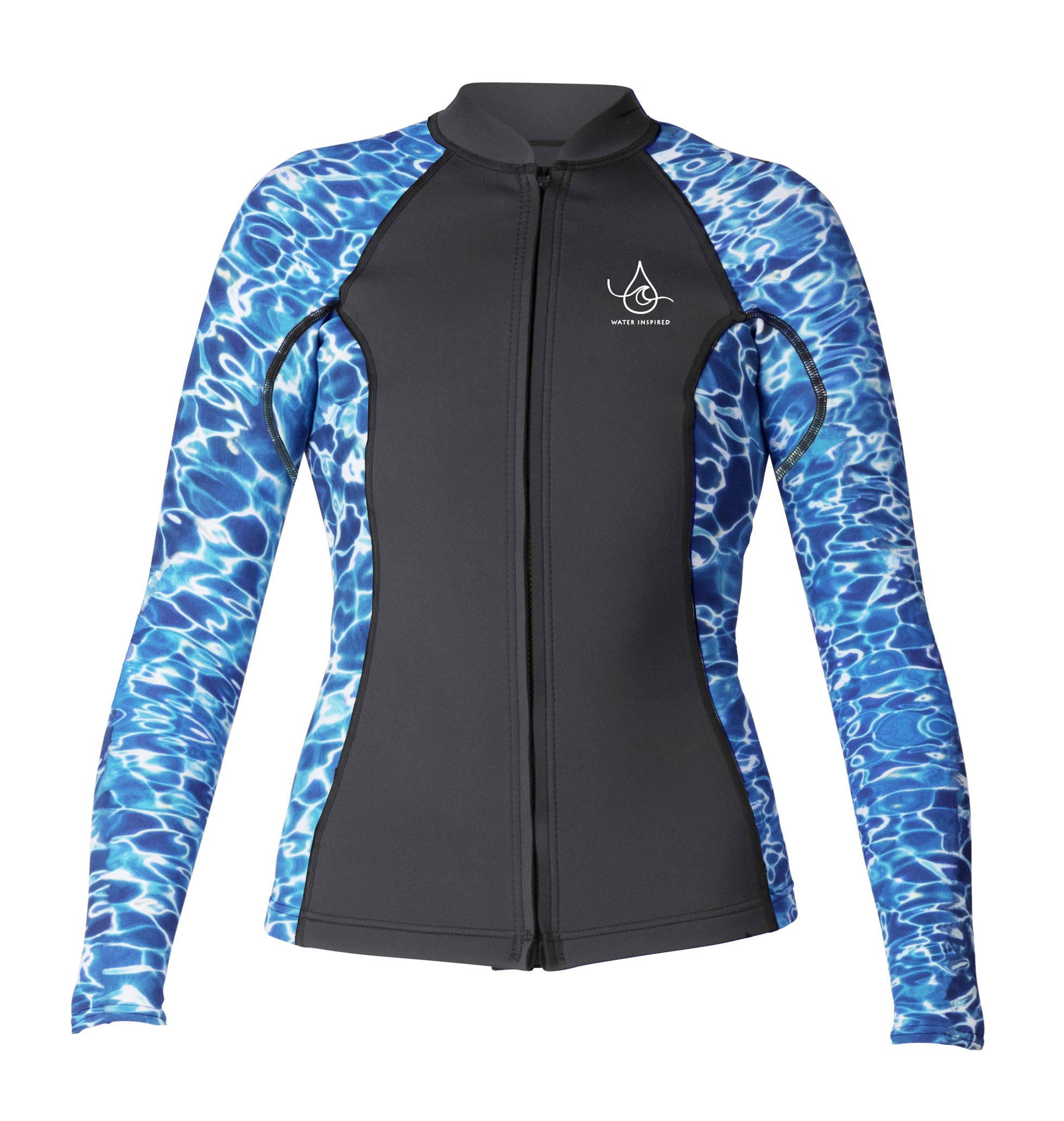 Xcel Water Inspired Axis 2/1mm LS Front Zip Womens Wetsuit Jacket Black-Water 6