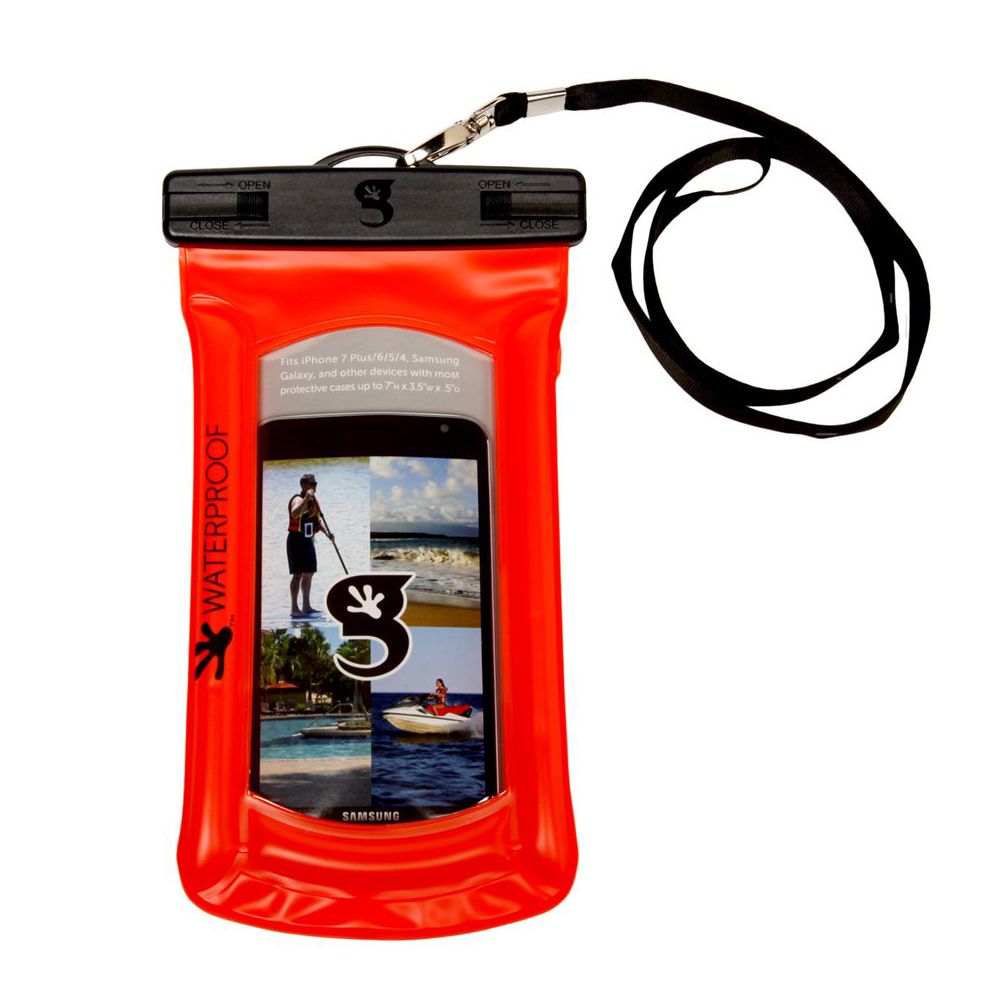 Gecko Floating Waterproof Dry Bag for iPhone Orange