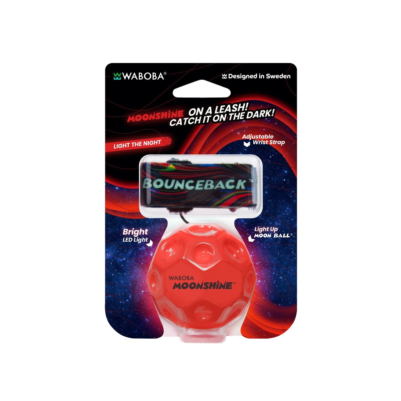 Waboba Bounceback Moonball with Leash LED
