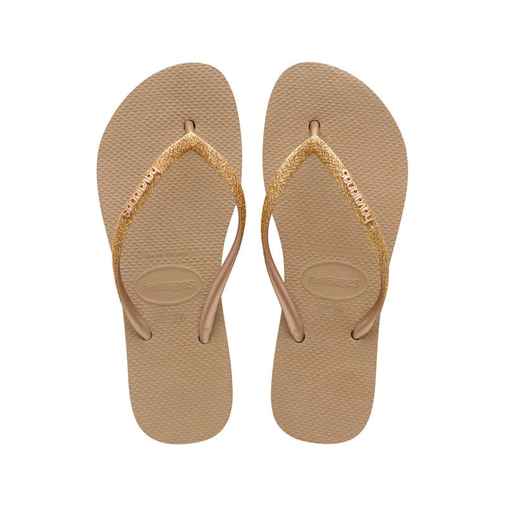 Havaianas Slim Flatform Sparkle Womens Sandal 3581-Rose Gold 7