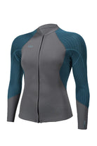 O Neill Blueprint 2mm Front Zip Womens Wetsuit Jacket GV8-Graphite-Blue Haze 10