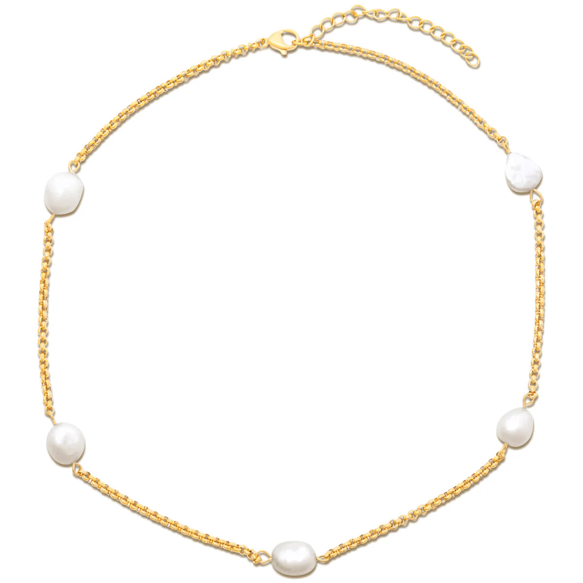 Ellie Vail Jacinda Pearl Chain Necklace Gold OS