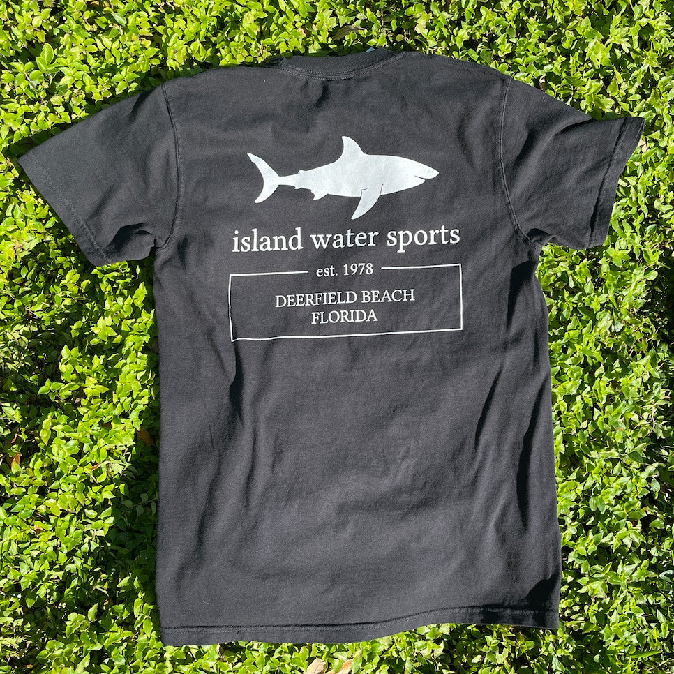 Island Water Sports Vintage Shark Pocket S/S Tee Black/White S